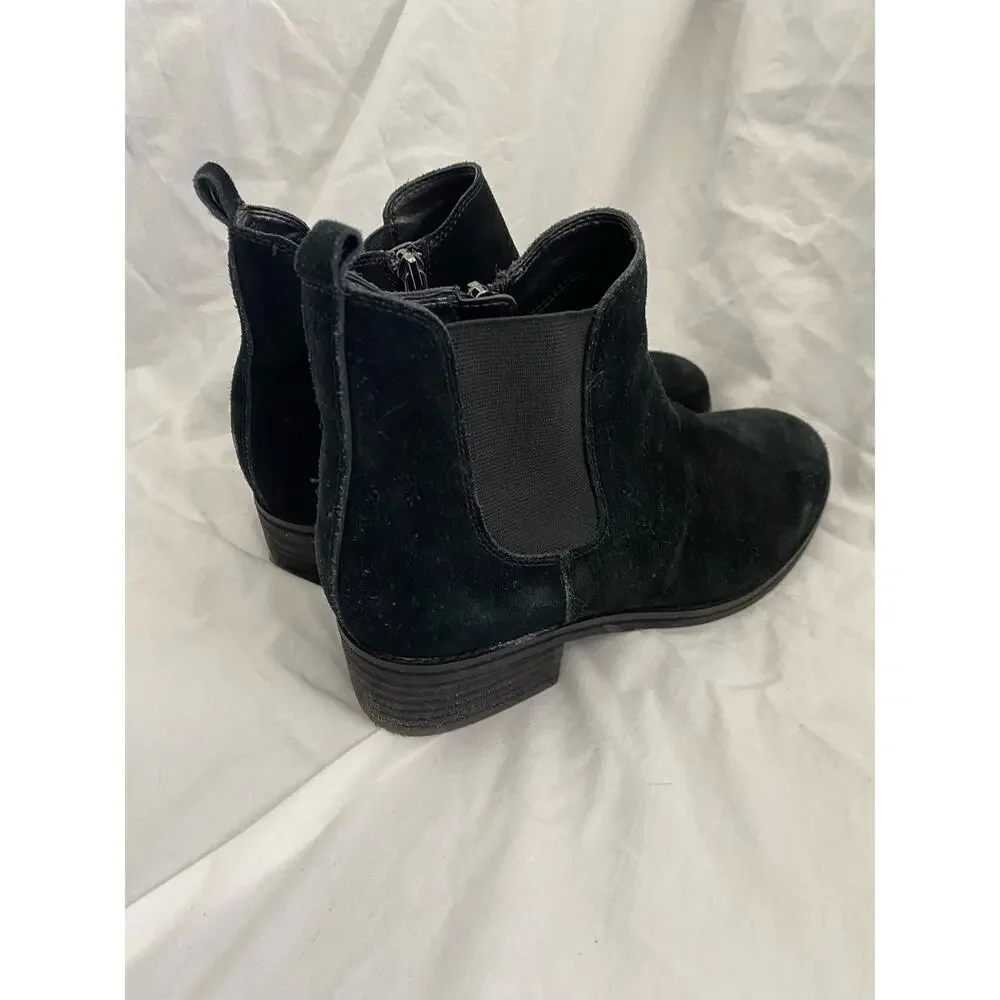Aqua College Waterproof Black Suede Leather Ankle Boots Siz 8.5